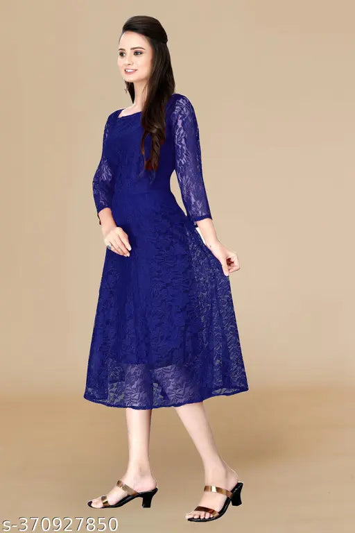 Women's dyed ombre net Anarkali Kurta with embroidery, three-quarter sleeves, S-XXL sizes. Beautifully crafted Indian net kurta on mannequin