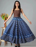 Printed cotton women's skirts, available in sizes 28-XXL, Made in India