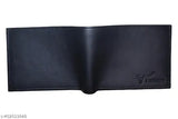 Genuine leather black men's casual evening/party wallet, premium quality, 2 compartments, solid design, free size (12cm x 9cm), great gift option for friends and family