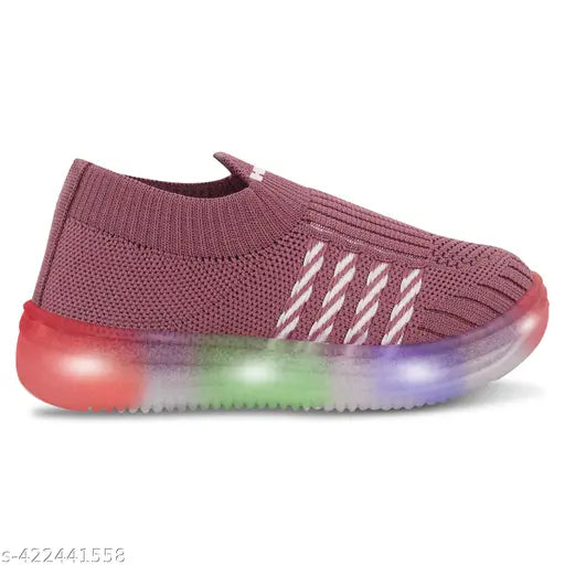 Pink canvas slip-on shoes for kids, daily partywear, breathable, stretchable, and comfortable
