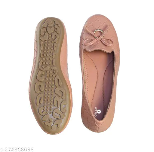 Synthetic leather Yepplo women's comfortable bellies, solid pattern ballerinas on foot, India origin