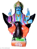 Medium size, multicolor unbreakable poly resin Sani Dev idol - Vastu showpiece for home decor, 15 cm tall