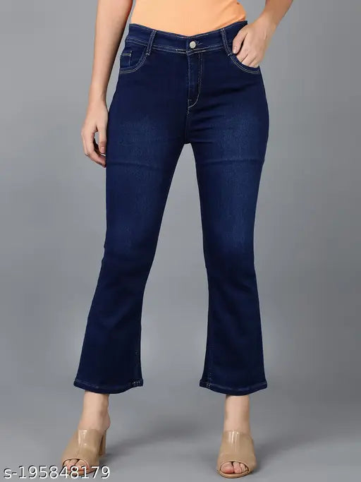 Women's blue regular straight fit jeans