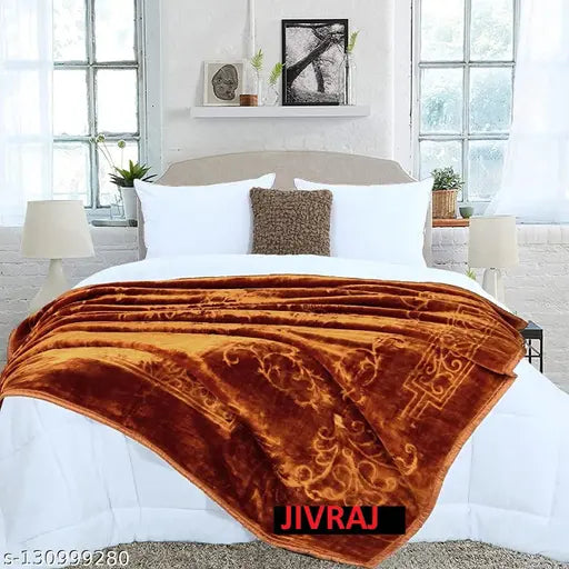 Vibrant floral polyester MINK BLANKAT, free size, soft and cozy Indian fabric