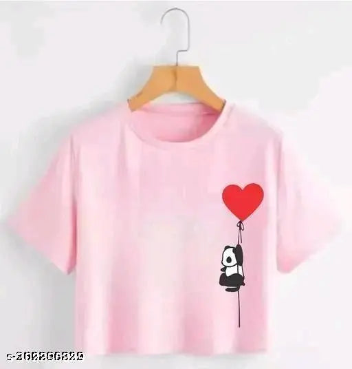 Printed cotton blend crop top in summer special design, short sleeves and vibrant patterns