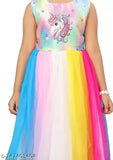 Stylish net princess gown for kids, silver or light green color, high low design, inspired by celebrity trends