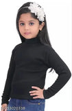 Nylon turtle high neck wool winter sweater, solid design for girls aged 0-78 years