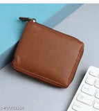 Tan artificial leather men's mini wallet with 4 card slots, premium quality and trendy for evening/party, travel or casual events