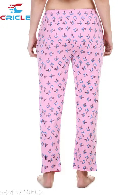 Pink and white women's pyjamas with a bow on waistband