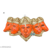 Ceramic Panchmukhi Hanuman Ji Murti Statue (7x4 inches), versatile placement for home or car pooja room