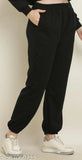 Black, cotton pyjama pants, women's winter wear