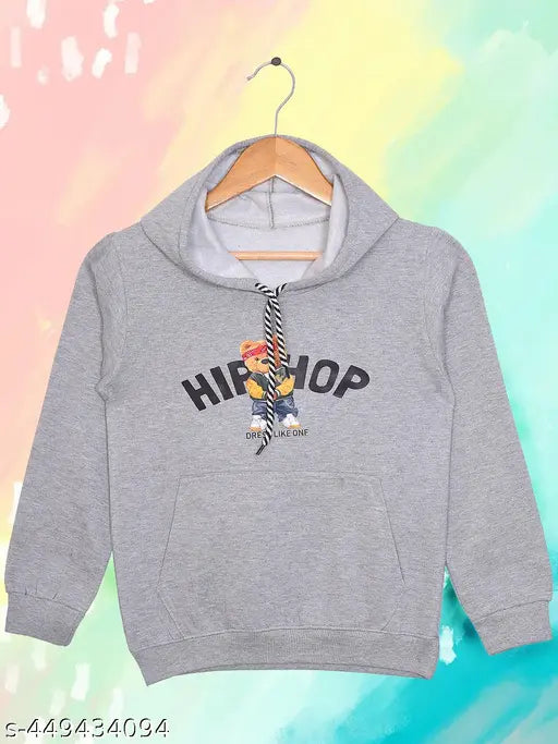 Kids cotton blend hoodie, printed design, long sleeves, 9-10 years size, India origin Main image