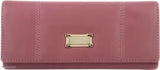 Hot pink faux leather clutch wallet with card slots