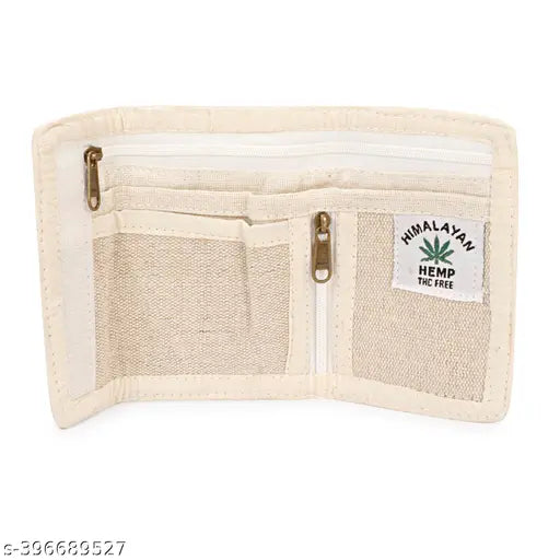 Hemp foldable wallet, handmade unisex eco-friendly jute wallet with 5 compartments, traditional Indian doll print design