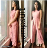 Viscose sleeveless casual jumpsuit, stylish and versatile for everyday wear