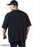 Men's half-sleeve cotton blend gym t-shirt, thin and super soft fabric. Solid, three-quarter sleeves men's t-shirt from India