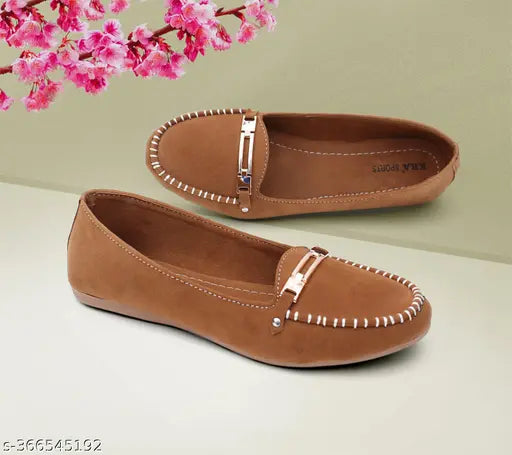 Synthetic faux leather women's slip-on loafers, comfortable flat Bellies bracelet shoes - Indian-made, versatile for casual wear and parties