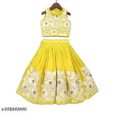 Georgette embroidered pithi rasam lehenga-choli for girls (sizes: 2-3yrs, 3-4yrs, etc.)