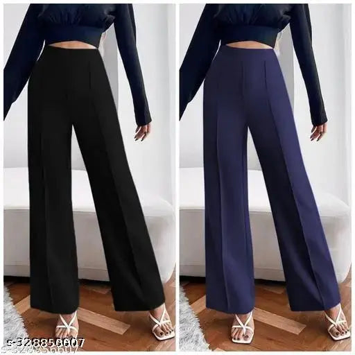 Premium women's fashionable long black pants with white sneakers