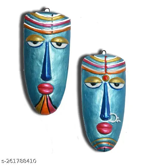 Terracotta wall hanging artisan-crafted, eco-friendly Indian decor, 21cm x 10cm x 1.5cm