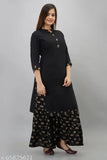Black rayon kurta and pants, long sleeves, side zip closure