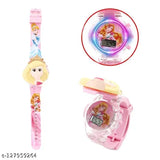 3D Action Figure Princess Face Based Toy Design Digital Glowing Watch with Disco Music and Blinking Lights for Kids | for Boys Girls- Good Birthday Return Gift