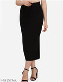 Viscose Rayon solid-colored woman's shaper skirt with Lycra, designed for abdomen, thigh, and back compression. Side slit allows easy movement, available in various waist sizes (e.g., 28, 30, 32, 34, 36, 38, 40). Indian-made