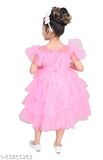 Pink designer dress for girls, sleeveless, embellished details