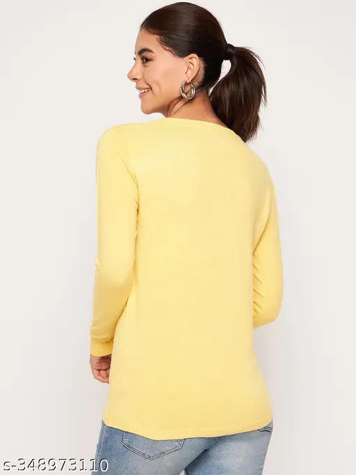 Woolen women's winter round neck stone print top/sweater in warm earthy tones, perfect for casual or dressy occasions
