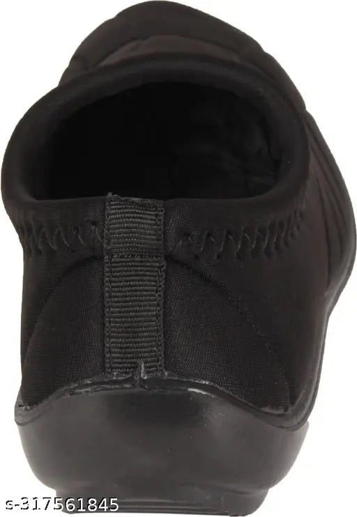 Black synthetic belly shoe for ladies - Walkaroo boat shoes with ankle loop