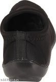 Black synthetic belly shoe for ladies - Walkaroo boat shoes with ankle loop