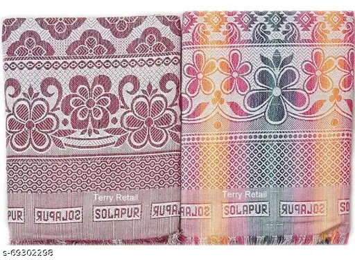 Multicolor floral printed pure cotton Solapur blankets, soft & hypoallergenic, perfect for winter and breathable for summer, free size (90in x 60in), made in India