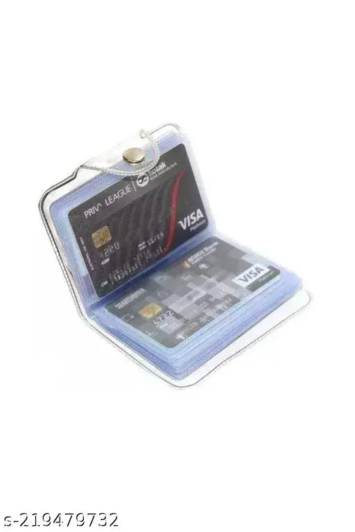 Stylish PVC plastic card holder, set of 3 with 10 slots each for daily use, Indian-made