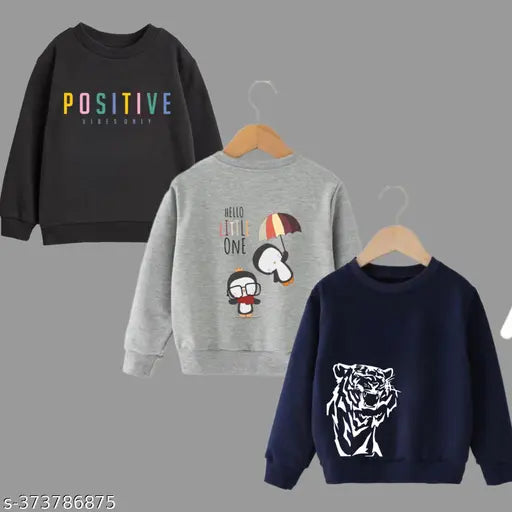 Boys cotton sweatshirt, printed net design, long sleeves, best quality for kids (ages 1-10), made in India