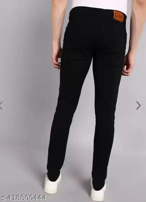 White wash denim men's slim fit jeans
