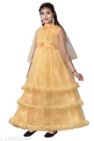 Embellished net three-quarter sleeve girls gown dress, size 4-5 years (24in bust, 32in length), made in India