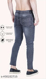 Grey cotton blend slim fit jeans