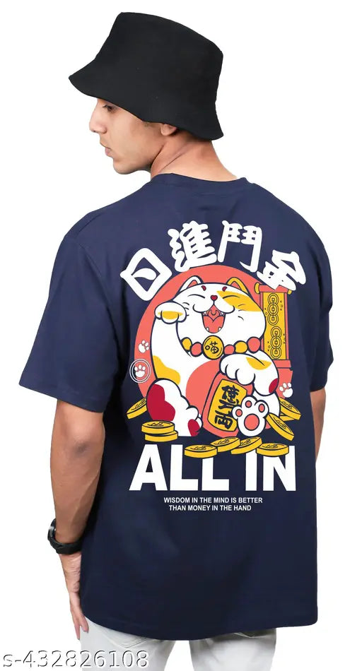 Vosimo men's oversized half sleeve printed cotton t-shirt combo [5 pieces] - versatile fashion wear in sizes S, M, XL, XXL