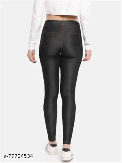 Black cotton blend VICTUS Women's jegging - stylish, comfortable, and curvy fit for western looks