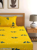 Cotton single bedsheet & pillow cover, superfine botanical print, ideal for summer adults, Indian origin