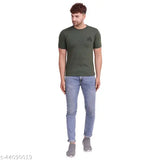 Glaucus military army style solid cotton blend T-shirt for men, perfect for smart casual or weekend wear