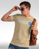 Green polycotton regular fit round t-shirts (pack of 2), half sleeve, men's printed typography style for summer wear