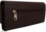 Black leather wallet with multiple card slots, zip closure