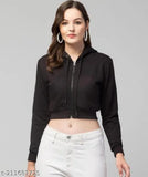 Fleece long-sleeved solid Ceop Huddy for women, Indian-made