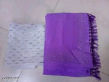 Purple, sequined sari on display