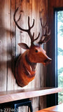 Dark-brown leather Barasingha Deer head, 12 inch wall hanging. Premium decorative showpiece enhances home decor." (103 characters)