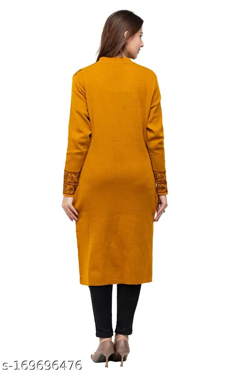 Long woolen kameez, brown, stylish and comfortable