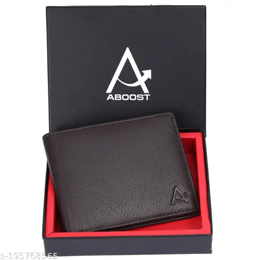 Brown genuine leather wallet, slim design, two compartments, CasualTrendy Collection