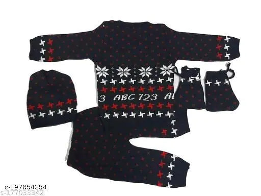 Printed wool Onn baby clothes, vibrant design for 0-3 months infants, India origin