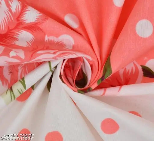 Multicolor floral print Super Soft Glace Cotton 5PC bedsheet set with two large cushions and pillow covers, ideal for adult use in a double queen size. Made from high-quality heavy glace cotton, free fabric is cotton. Origin: India